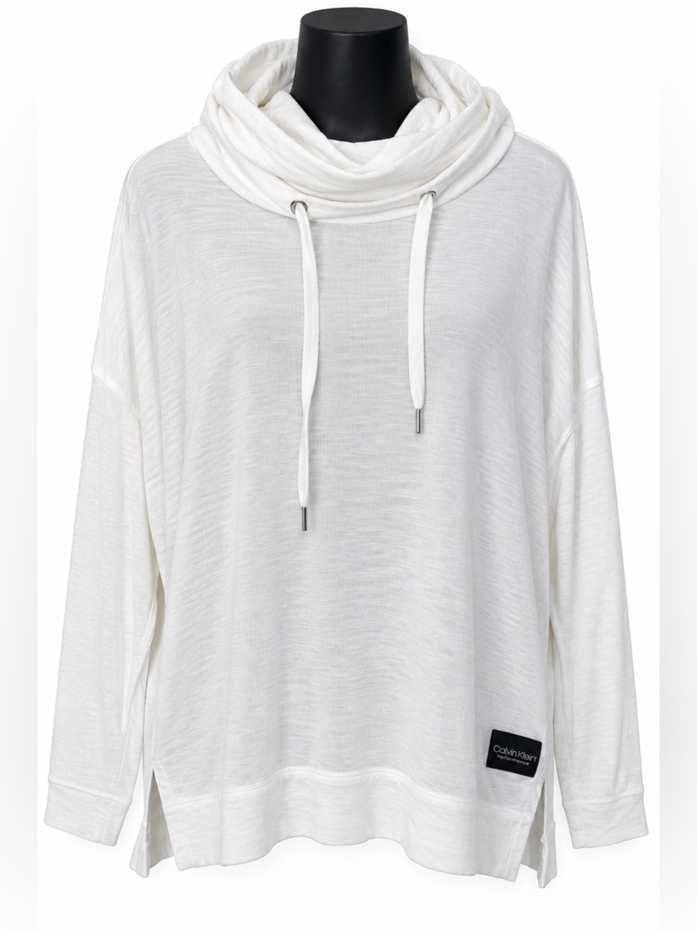 Calvin Klein Performance Women’s White Cowl Neck Hoodie Size Large